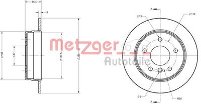 6110144 METZGER Тормозной диск