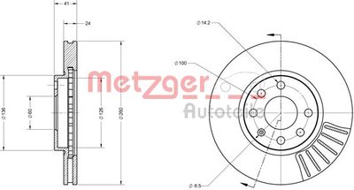 6110145 METZGER Тормозной диск