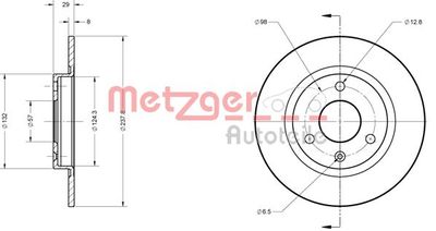 6110146 METZGER Тормозной диск