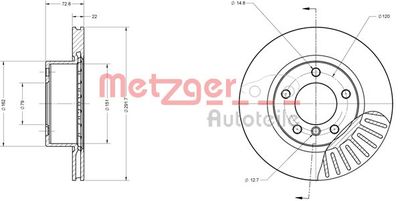 6110147 METZGER Тормозной диск