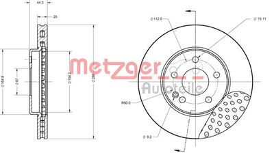 6110148 METZGER Тормозной диск