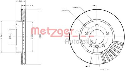 6110149 METZGER Тормозной диск