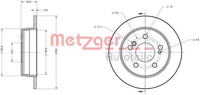 6110150 METZGER Тормозной диск