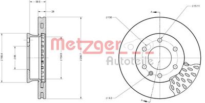 6110151 METZGER Тормозной диск