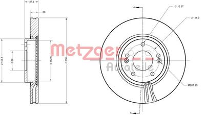 6110155 METZGER Тормозной диск