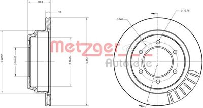 6110158 METZGER Тормозной диск