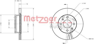 6110160 METZGER Тормозной диск