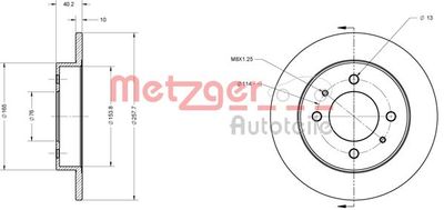 6110165 METZGER Тормозной диск