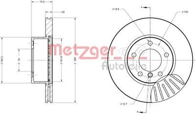 6110166 METZGER Тормозной диск