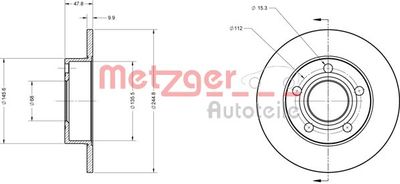 6110168 METZGER Тормозной диск