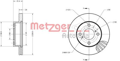 6110169 METZGER Тормозной диск