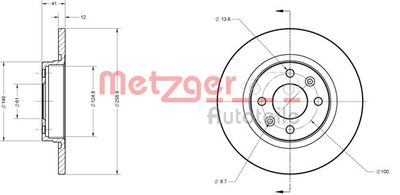 6110170 METZGER Тормозной диск