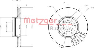 6110171 METZGER Тормозной диск