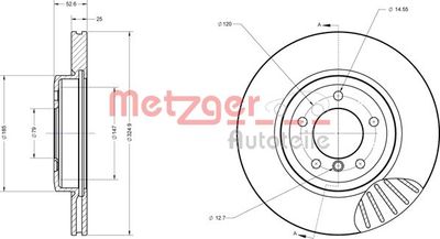 6110172 METZGER Тормозной диск