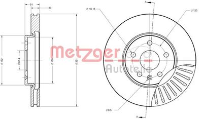 6110176 METZGER Тормозной диск