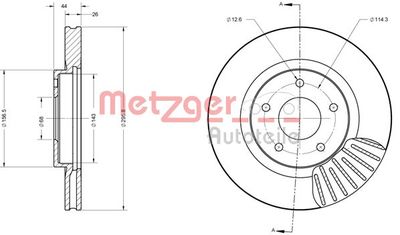 6110177 METZGER Тормозной диск