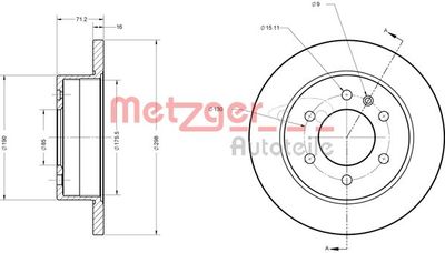 6110179 METZGER Тормозной диск