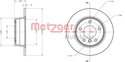 6110184 METZGER Тормозной диск