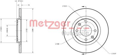 6110185 METZGER Тормозной диск