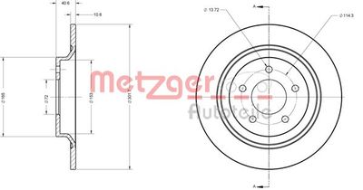 6110198 METZGER Тормозной диск