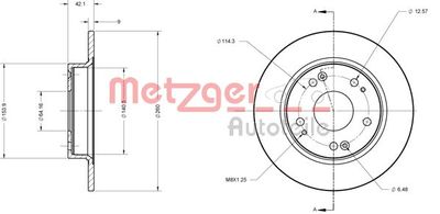 6110199 METZGER Тормозной диск