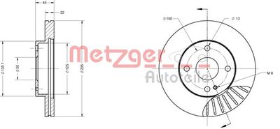 6110202 METZGER Тормозной диск