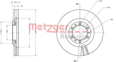 6110203 METZGER Тормозной диск