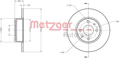 6110204 METZGER Тормозной диск