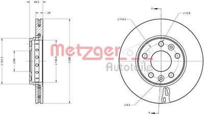 6110206 METZGER Тормозной диск