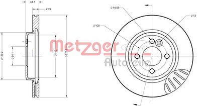 6110207 METZGER Тормозной диск