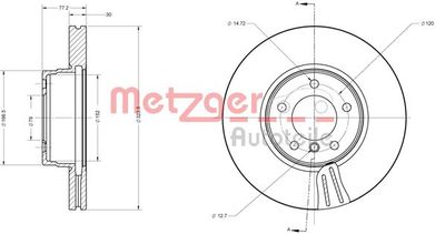 6110208 METZGER Тормозной диск