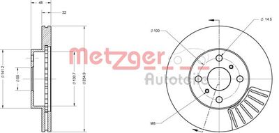 6110212 METZGER Тормозной диск