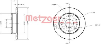 6110214 METZGER Тормозной диск