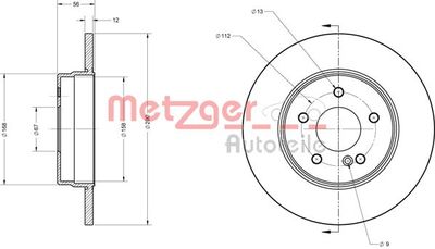 6110218 METZGER Тормозной диск