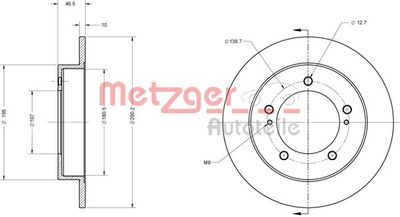 6110219 METZGER Тормозной диск