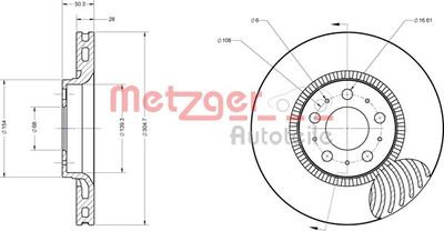 6110222 METZGER Тормозной диск