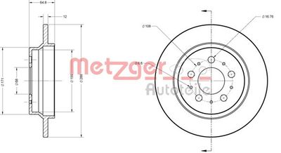 6110224 METZGER Тормозной диск