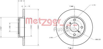 6110226 METZGER Тормозной диск