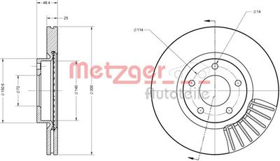 6110229 METZGER Тормозной диск