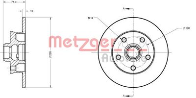 6110232 METZGER Тормозной диск