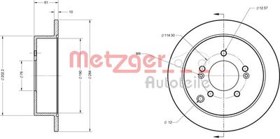 6110236 METZGER Тормозной диск