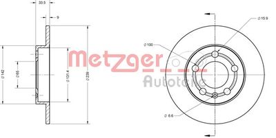 6110241 METZGER Тормозной диск