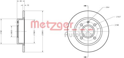 6110243 METZGER Тормозной диск