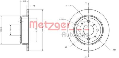 6110244 METZGER Тормозной диск