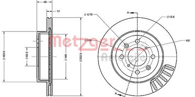 6110245 METZGER Тормозной диск