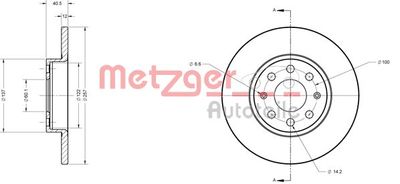 6110246 METZGER Тормозной диск