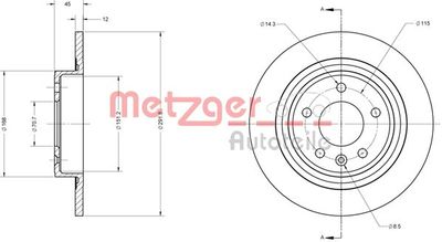 6110247 METZGER Тормозной диск