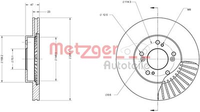 6110249 METZGER Тормозной диск