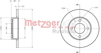 6110254 METZGER Тормозной диск