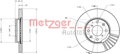 6110255 METZGER Тормозной диск